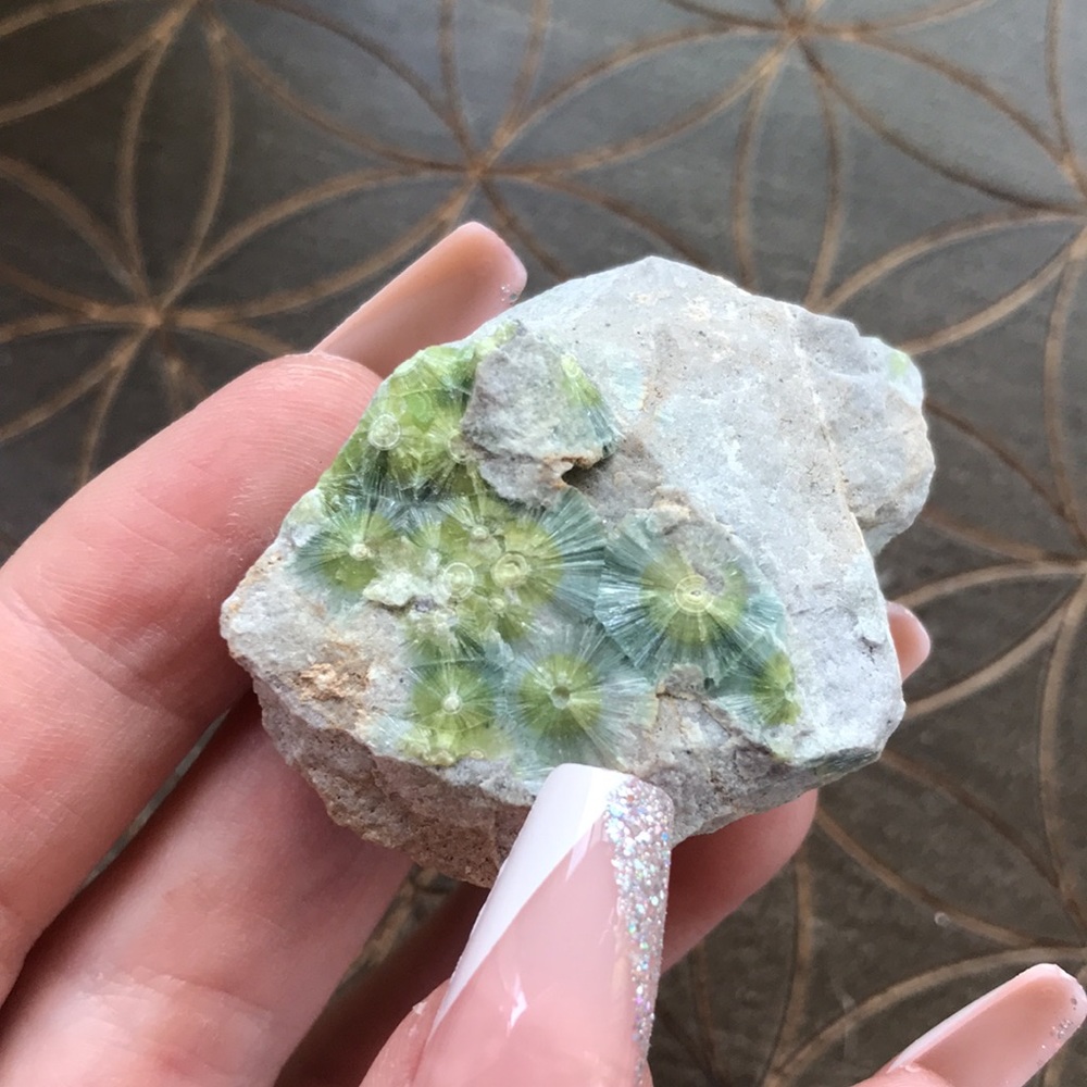 Rare natural Wavellite crystal handmined